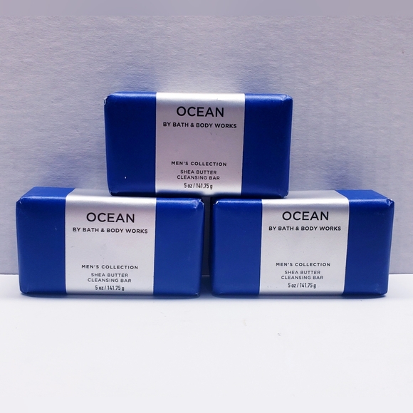 Bath & Body Works OCEAN Men's Collection Shea Butter Cleansing Bar Soap (3 pack) - Picture 2 of 3
